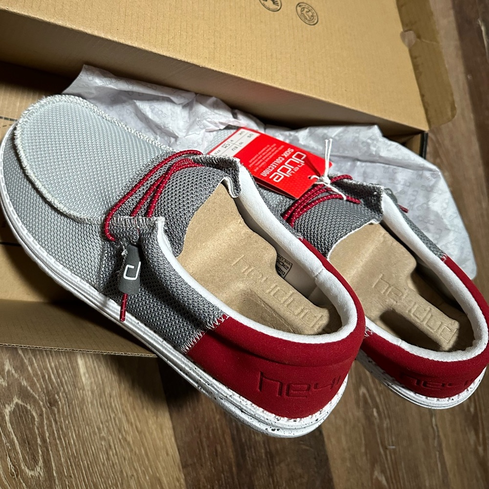 Brand new. Never worn. These were a gift for my husband but were the wrong size.